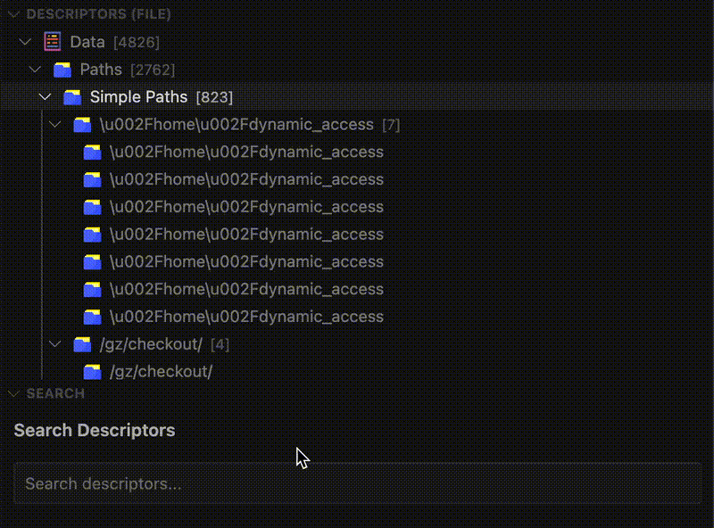 Search descriptors